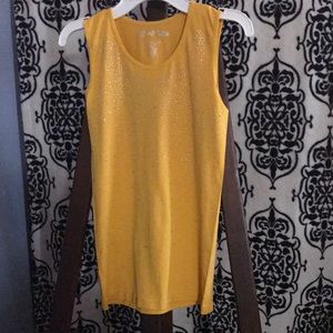 Yellow tank top with sparkles